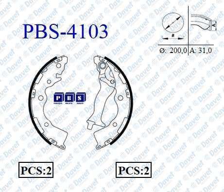 PBS 4103 Arka Fren Balatasi Pabuclu Accent Era - Accent Sedan - Rio 05-> 1.4gl-1.6gls-1.5crdi Gls Abssiz
